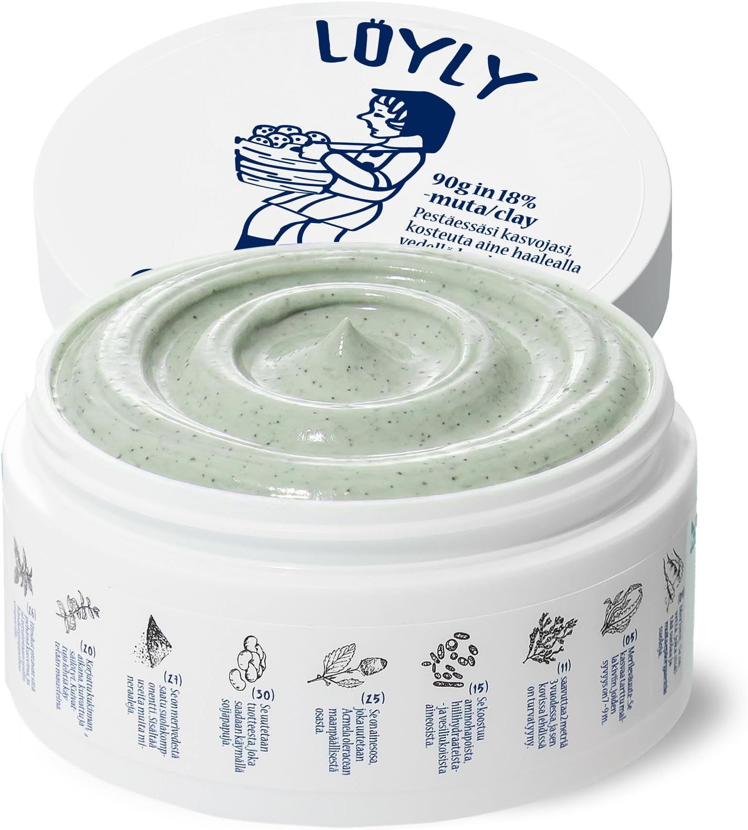 Loyly Green Mud Vegan Collagen Mask | Non-Drying Face Mask | Revitalizing Elasticity, Anti-Aging | Pore & Sebum Care | Calming & Nourishing | 18% Bentonite & Kaolin | Korean Skin Care (3.17 fl oz)