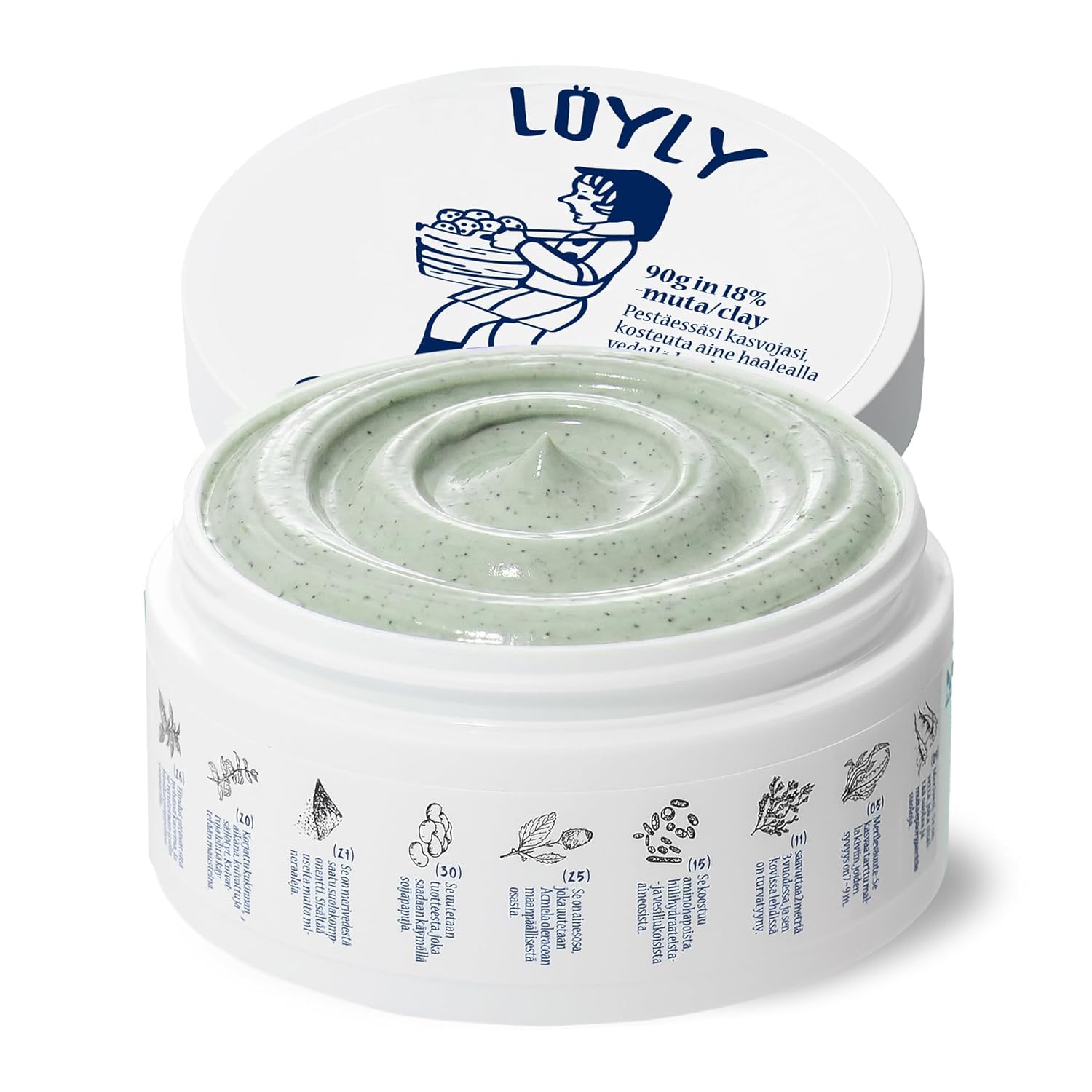 Loyly Green Mud Vegan Collagen Mask | Non-Drying Face Mask | Revitalizing Elasticity, Anti-Aging | Pore & Sebum Care | Calming & Nourishing | 18% Bentonite & Kaolin | Korean Skin Care (3.17 fl oz)