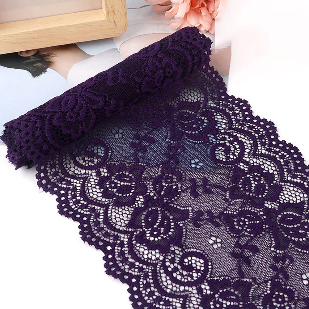 Wstążka koronkowa, ozdobna koronkowa wstążka, koronkowe wykończenia w stylu vintage(Purple)