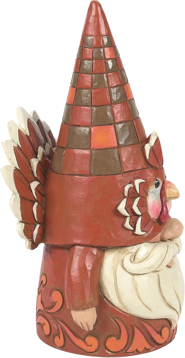 Enesco Jim Shore Heartwood Creek Harvest Turkey Gnome Gobble Figurine- Stone Resin Hand Painted Crafted Collectible Gnomes Mini Figurines Thanksgiving Home Decor Statue, 6.3 Inch - Image 3