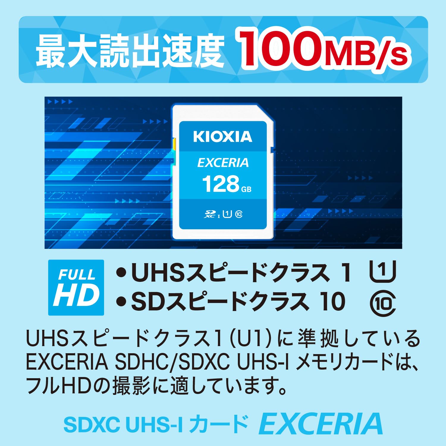 キオクシアSD128GB 読出100MB/s 日本製