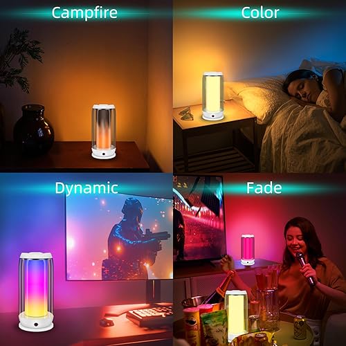 Miniatura 4 de LUXSWAY Lámpara de mesa con control remoto, regulable al lado de la lámpara para dormitorios, lámpara de escritorio enchufable con ajuste de