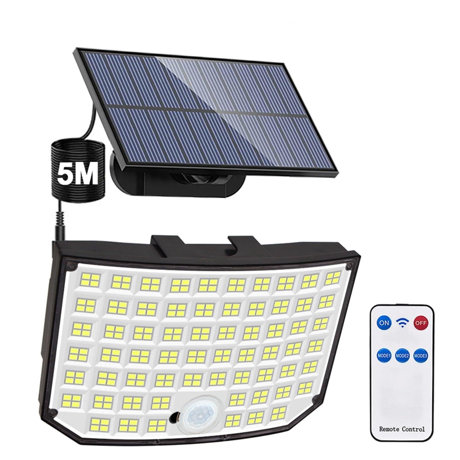 Solar Lights Outdoor 366/400/318 LED Motion Sensor Security Lights IP65 Waterproof Solar Powered Flood Lights for Yard(256LED 1PC)