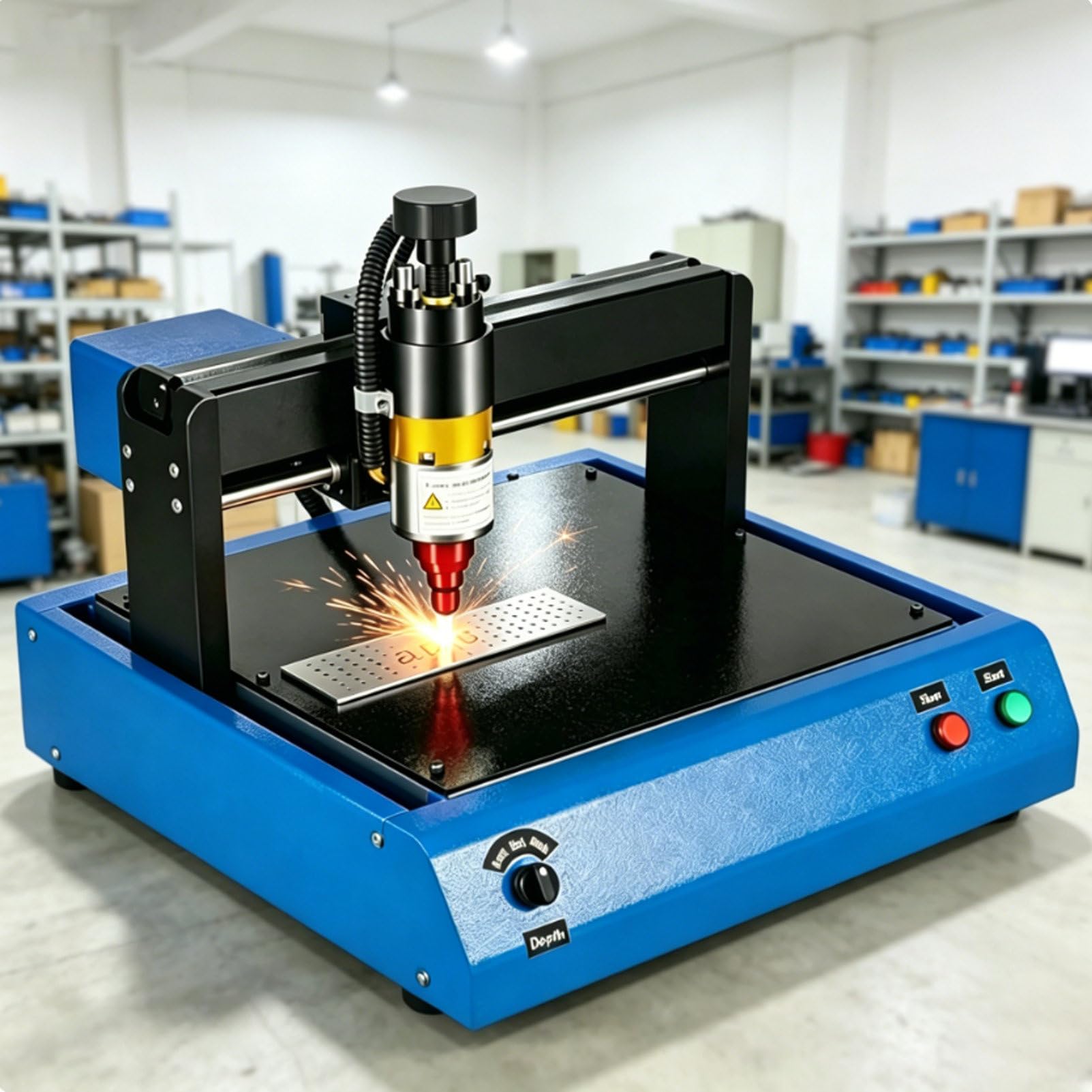 Pvxa Metal Engraving Machine, Numbers Letter Tag Nameplate Engraver, Steel Plate Engraving Machine, Marking Speed 50mm/s, for Metal Dog Tags Steel Signs 300 * 200mm