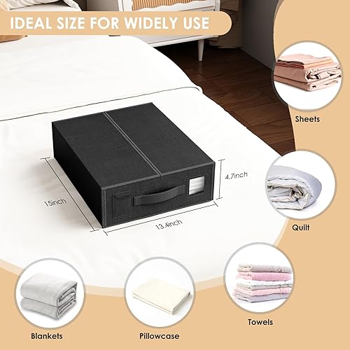 Miniatura 5 de GODELAIF Organizadores y almacenamiento de sábanas, organizador de sábanas plegable para tamaño individual, matrimonial, queen, king, organizadores