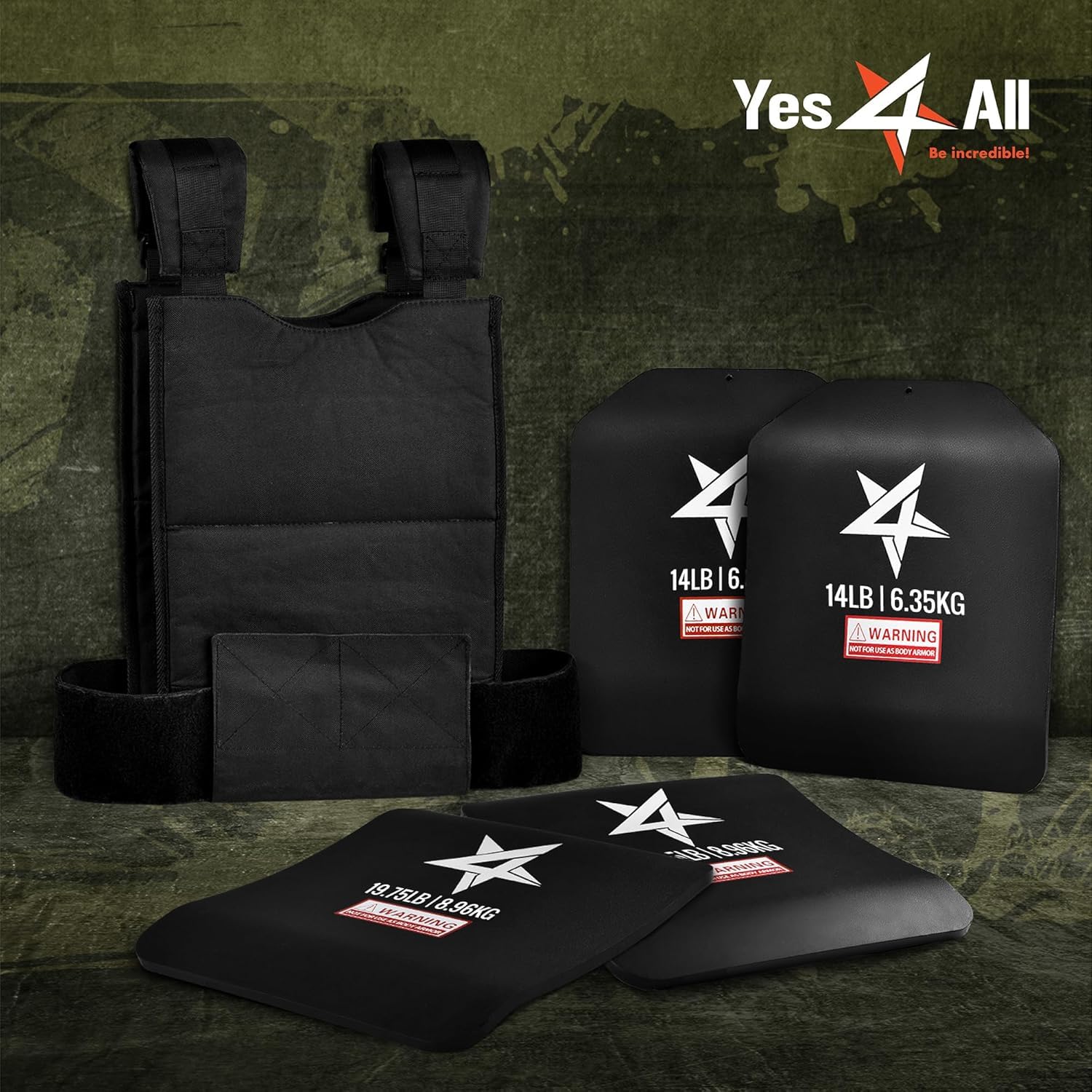 Yes4All Kamizelka obciążeniowa 2,6/4/6,4/9 kg pary, obciążniki do kamizelki z zakrzywioną ergonomiczną konstrukcją do biegania, ciężkiego treningu