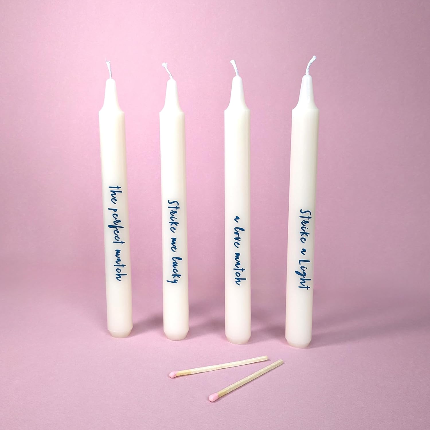 Quote Design Table Candles in Gift Box Set of Four