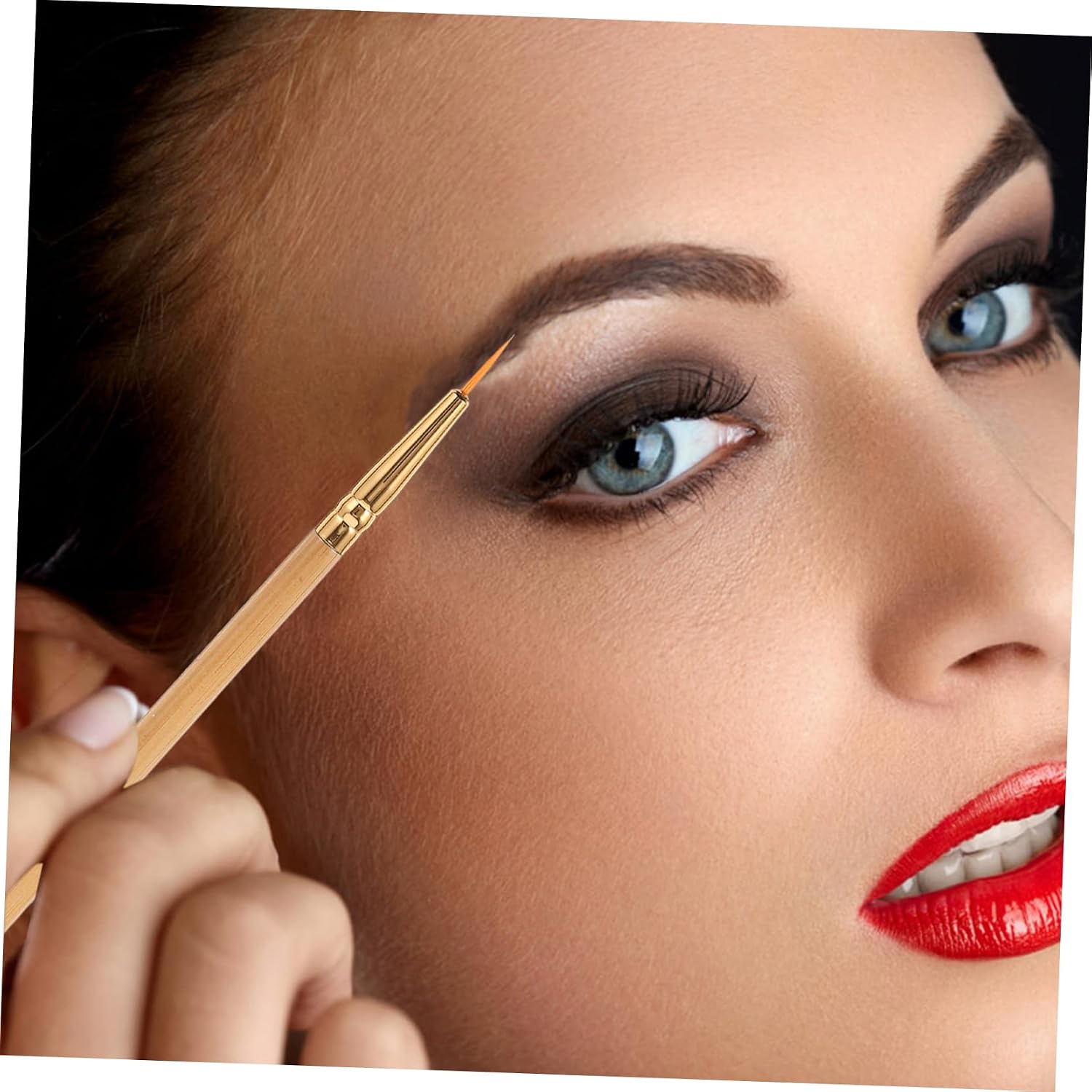 1pcs Cosmetic Eyeliner Brush Straight Bent Tips Easy for Beginners Waterline Pencil