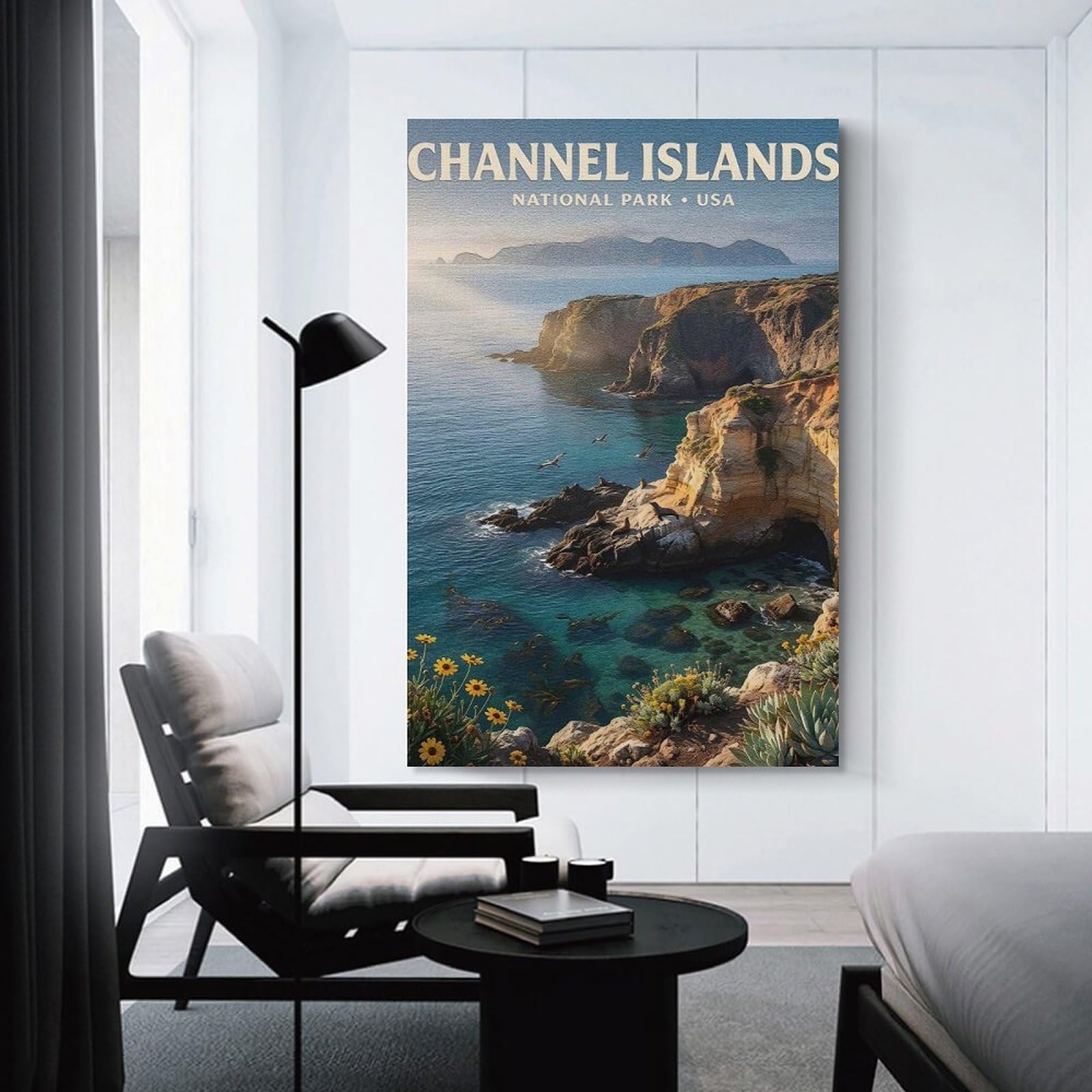 Junmoney Canvas Wall Picture Channel Islands National Park, 16x24inch(40x60cm), for Bedroom Decor, Cosy Corners Or Studios, A Warm Accent for Relaxed Interiors