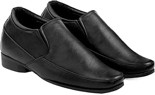 yuvrato baxi Men's 3 Inch Hidden Height Elevator Office Wear Oxford Faux Leather Formal Brogue Slip-on Shoes-picture-33