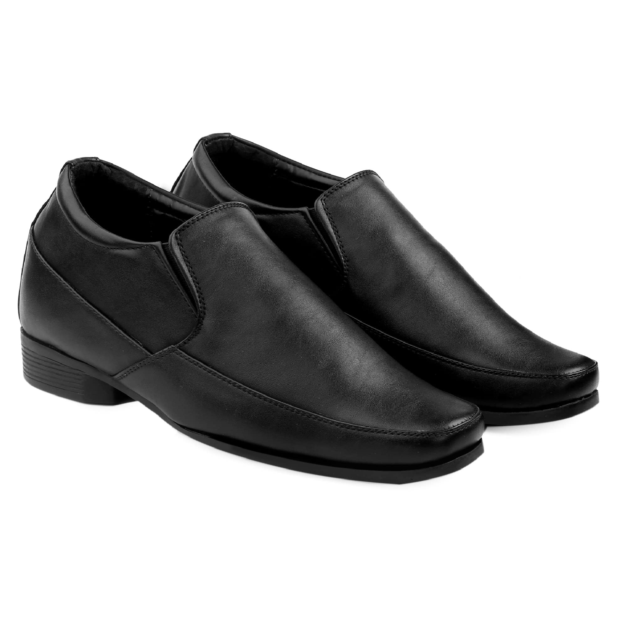 9 cm (3.5 Inch) Height Increasing Dress Shoe Formal Slip-on Faux Leather Shoes-image-21