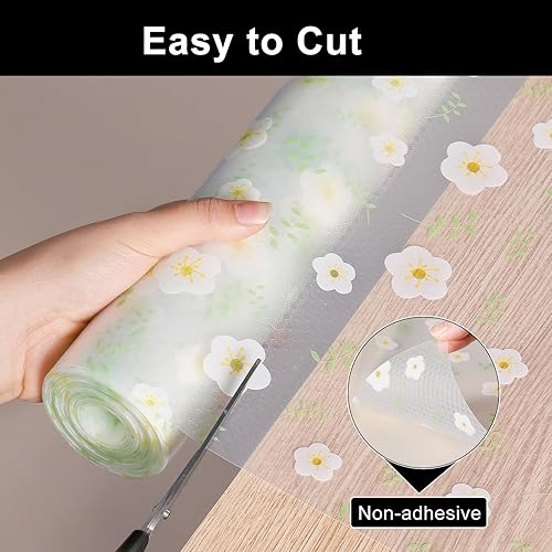 Miniatura 6 de Cooyes Revestimiento de cajón y estante para armarios de cocina no adhesivo, extra largo de 11.8 x 236 pulgadas, antideslizante, lavable, forros