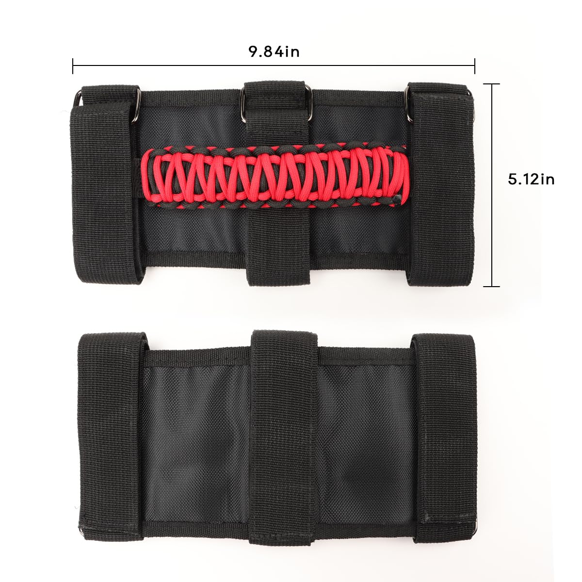 Kewucn Maniglie Roll Bar Per Auto – 2 Pezzi Con 3 Cinghie, Rosse, Compatibili Con Jeep Wrangler E Gladiator (JT, JL, JK)
