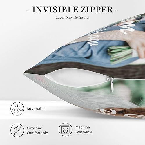 Miniatura 4 de Almohada de terciopelo personalizada para regalos personalizados, 16 x 16 pulgadas, almohada con estampado de letras temáticas de Halloween con