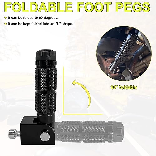 Miniatura 3 de Estriberas plegables de aluminio M8 CNC para motocicleta, pedales de pasajero, reposapiés para bicicletas, bicicletas eléctricas, ATV compatibles