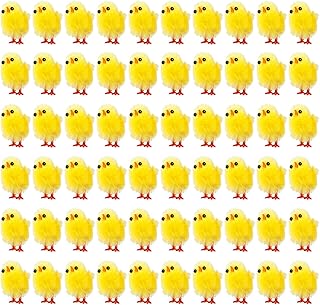 イースターひよこ 60 個パック ぬいぐるみ 鶏の置物 ケーキトッパー ハント用品 ひよこを詰めるサプライズおもちゃ
