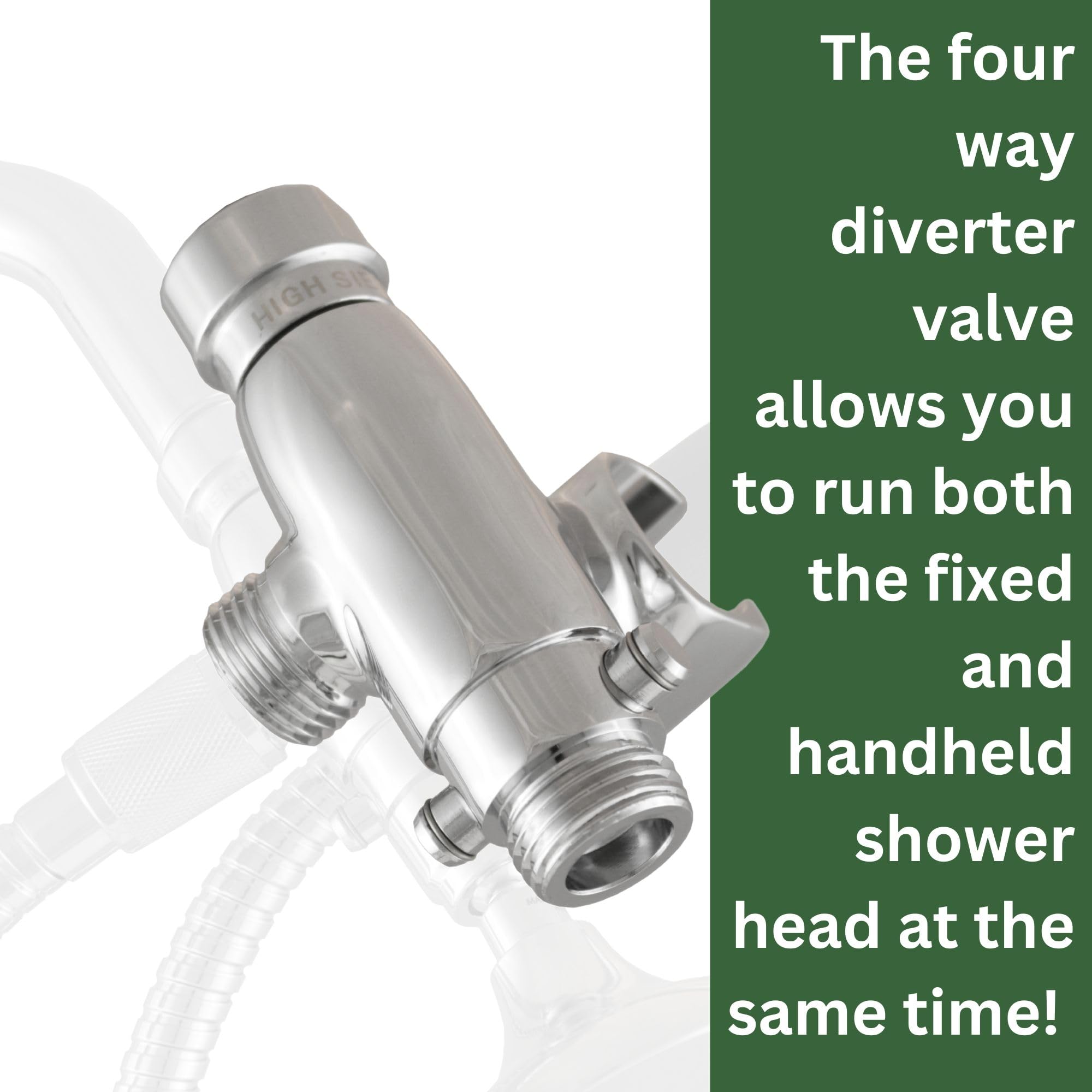 High Sierra® - Solid Metal 4-Way Combo CLASSIC™ Fixed and Hanheld Shower Heads with Slipped Free Rubber Grip. Run Separately or Both at Full Flow - 1.8 GPM per Shower Head - Oil Rubbed Bronze Finish