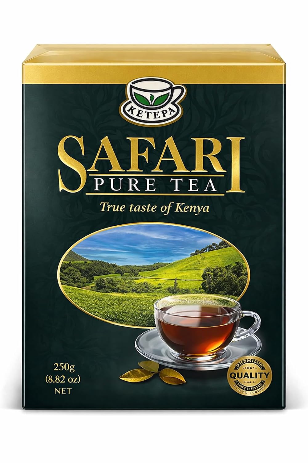 Pure Tea 250g – Premium Kenyan Black Tea Loose Leaf, Strong Bold Flavor African Tea, High Altitude Kenya Tea Leaves, Rich Aroma Breakfast Tea, Authentic Safari Pure Tea for Milk Tea Chai Iced Tea Hot Tea Brewing
