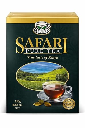 Pure Tea 250g Premium safari kenyan Black Tea Loose Leaf, Strong Bold Flavor African Tea, High Altitude Kenya Tea Leaves, Rich Aroma Breakfast Tea, Authentic Safari Pure Tea for Milk Tea Chai Iced Tea Hot Tea Brewing