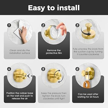 Gold Wreath-Hanger, Strong Stainless Steel Suction-Cup-Wreath-Hooks, 4 Pack Wreath-Door-Hanger Fall Halloween Christmas Decorations, Welcome Sign for Front Door Indoor Outdoor (4 Gold, 4)