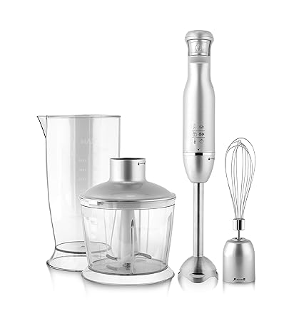 BMS LIFESTYLE Immersion Hand Blender, 5-in-1 Multi-Speed Stick Blender (1000W)