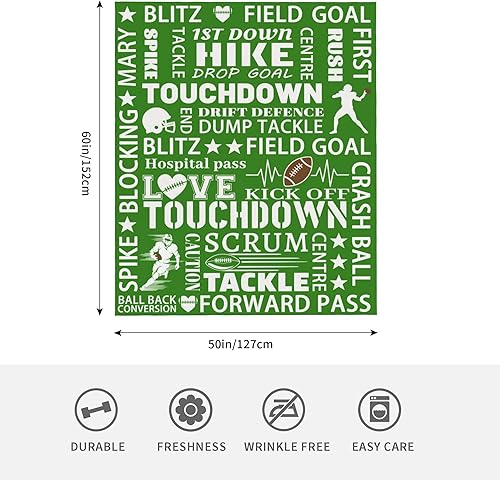 Miniatura 3 de Manta de fútbol americano, regalos de fútbol para niños, hombres, adultos, entrenadores, mantas de felpa temáticas para amantes del fútbol para