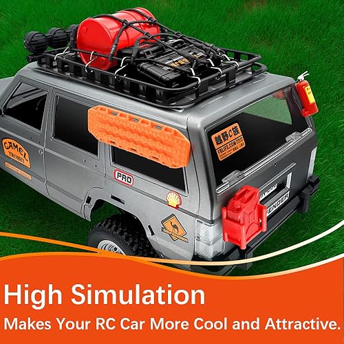 Miniatura 3 de EPINON 124 RC Crawler Accesorios para decoración del techo del automóvil, red de equipaje, tabla de recuperación, tambor de aceite, caja de