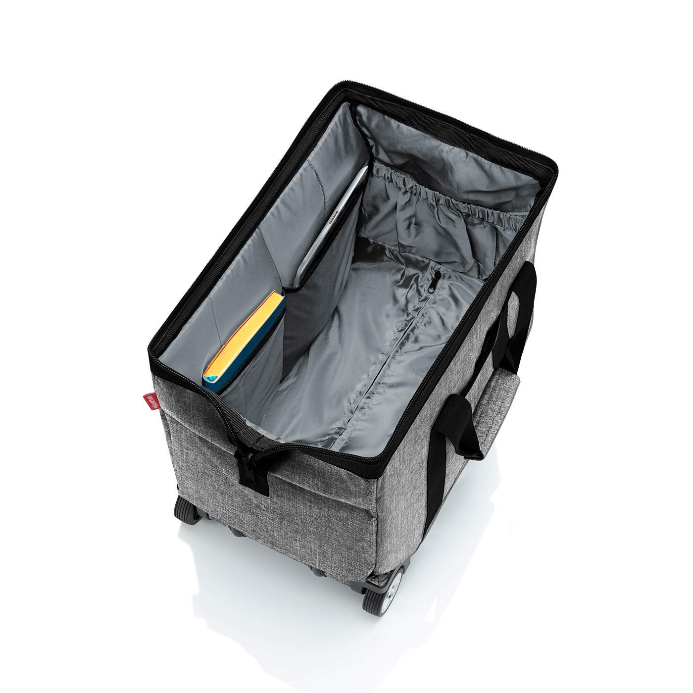 reisenthel Allrounder Trolley Twist Silver Vielseitige Reisetasche auf Rollen für Reisen, Arbeit oder Freizeit 2-stufiger Teleskopgriff, 2 leichtgängige Rollen