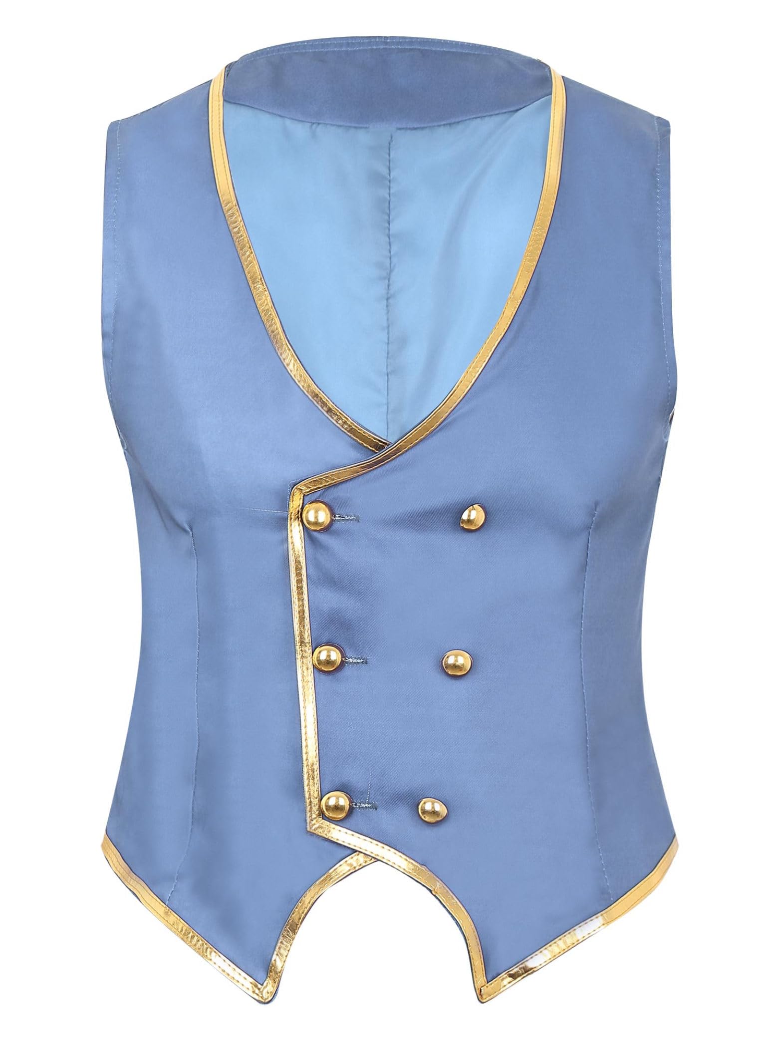 Mens Halloween Magician Waistcoat Double-Breasted Suit Vest Twisted Wonderland Cosplay Costumes