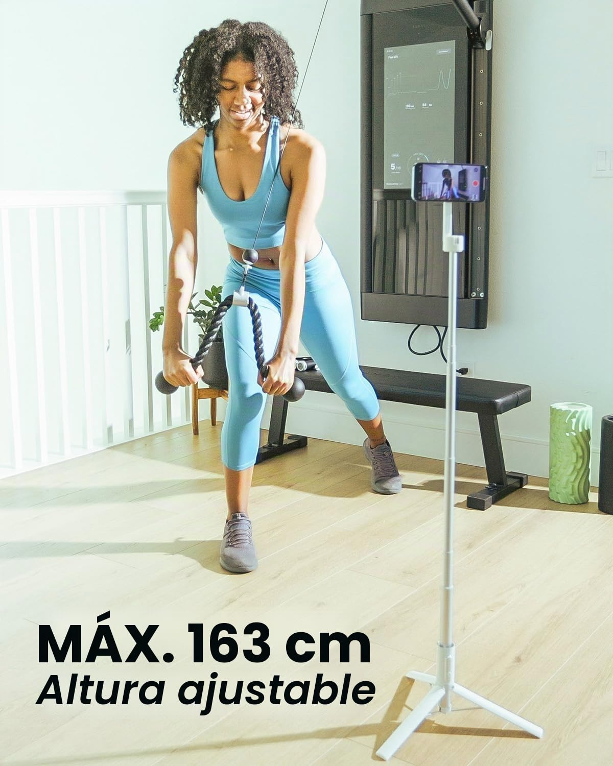 KraftGeek 163cm Palo Selfie Trípode para Movil Compatible con MagSafe, Tripode Movil Magnético con Control Remoto Bluetooth, Tripe Telemovel Extensible Compatible con iPhone/Samsung/Android, Blanco