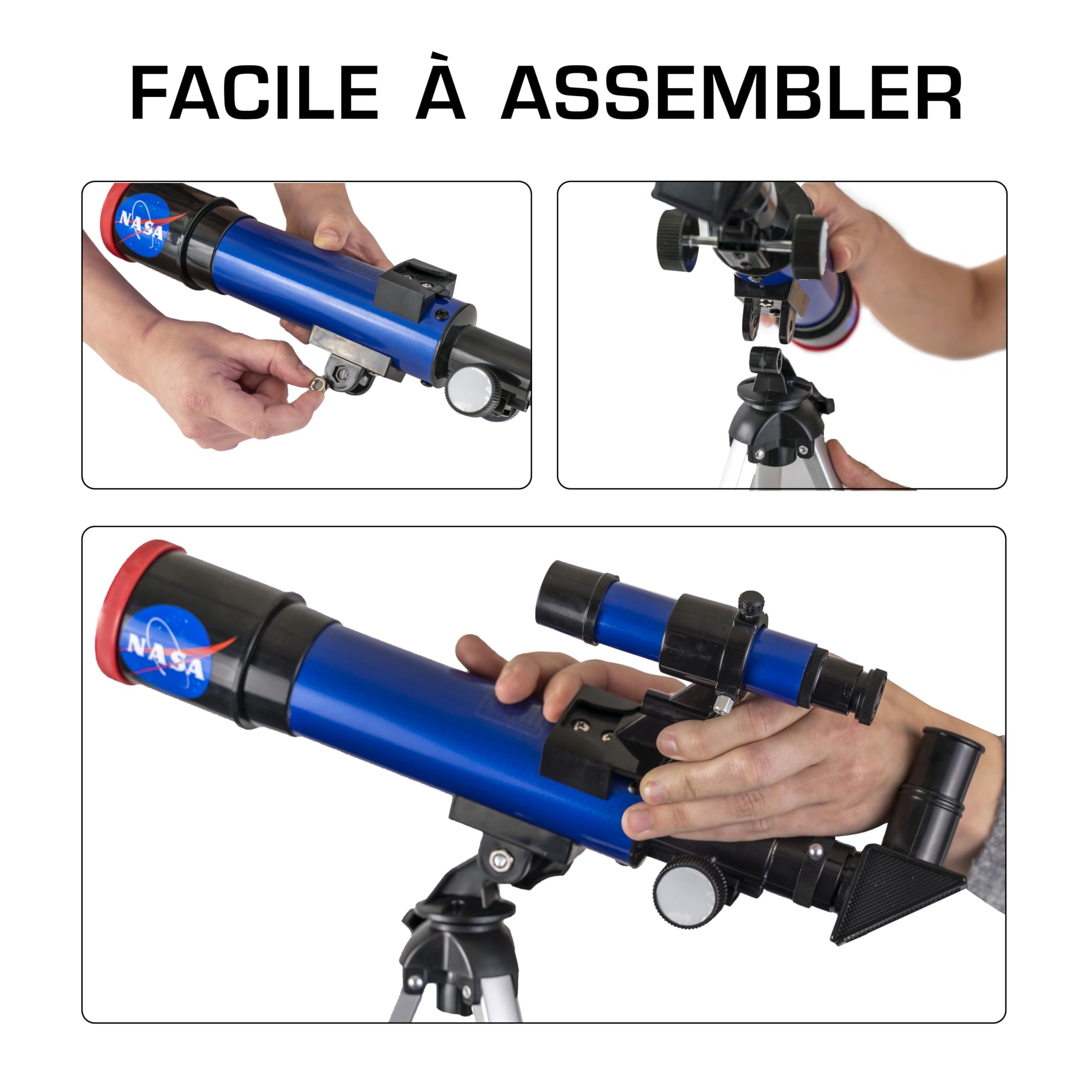 Télescope Lunaire Pour Enfants NASA - Grossissement 90x - Avec 2 Oculaires Et Trépied - Initiation à L'astronomie - Cadeau éducatif