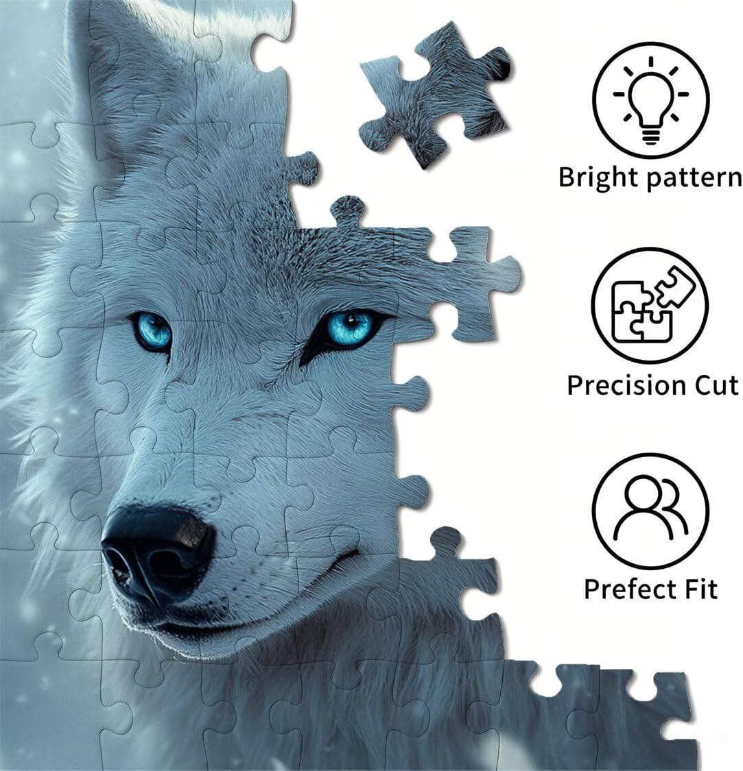 Puzzle 3000 elementów dla dorosłych, gry rodzinne, Wolf Snow, n-373