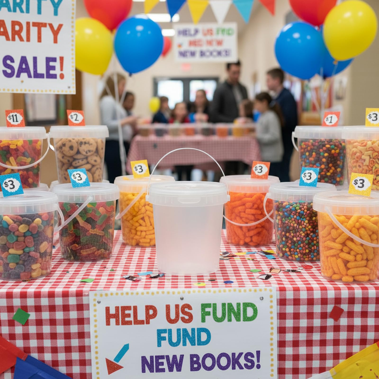 Ponpng - Paquete de 20 recipientes redondos de plástico para almacenamiento de alimentos, cubos de helado de plástico de 27 onzas con tapa, transparente