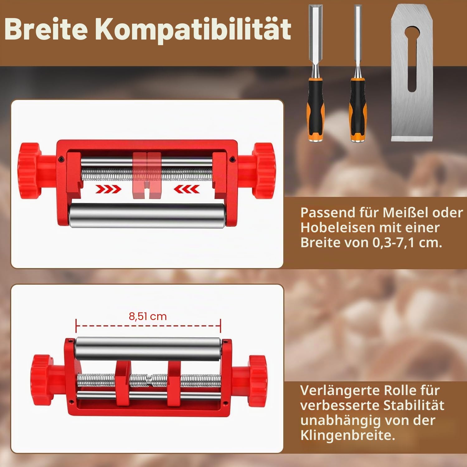 Schleifführung Schärfhilfe Schärfen Schleifhilfe Stechbeitel Mit Schleifsteine, Schleifführungswerkzeug, Meißel Schärfvorrichtung, Honing Guide für Meißel und Ebenen Breite 0.25-7.1cm