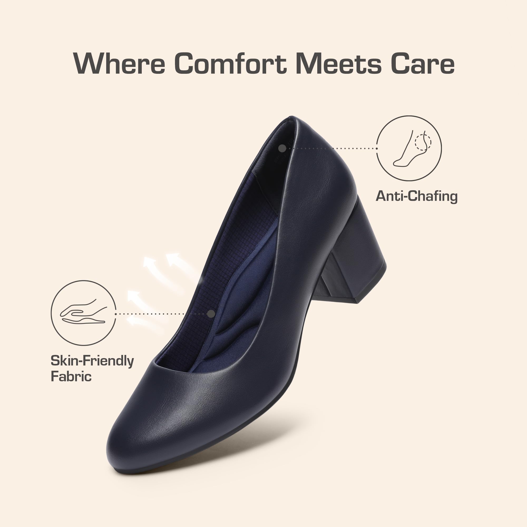 DREAM PAIRS Scarpe da Sera con Tacco Basso e Blocco da Donna Comode e Classiche con Tacco Alto