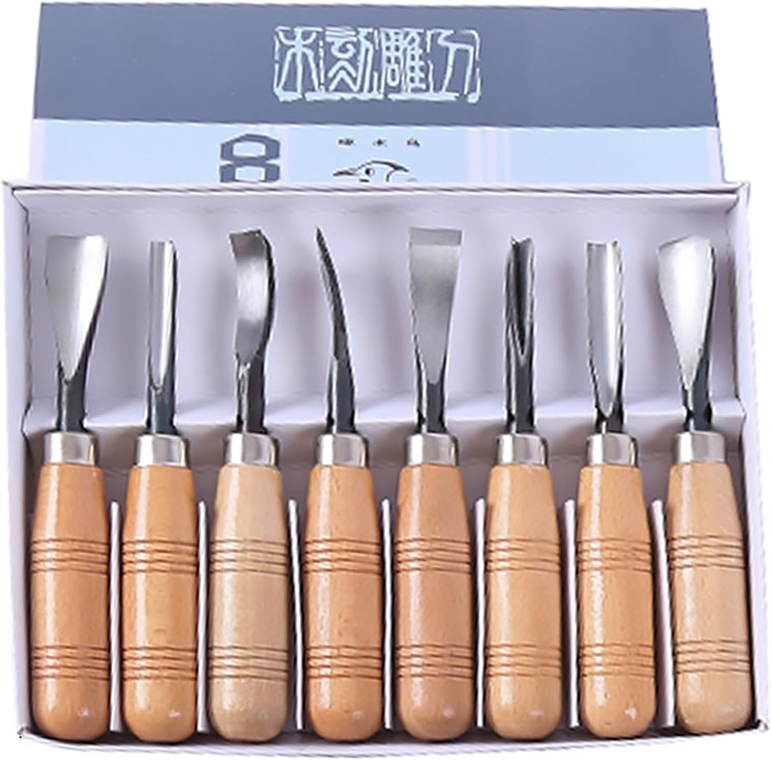 8PCS Wood Carving Chisels, Wood Carver, Carving Tool Set, Spoon Carving, Bowl Carving Tool, Spoon Gouge, Curved Chisel, DIY Sculpture Carving