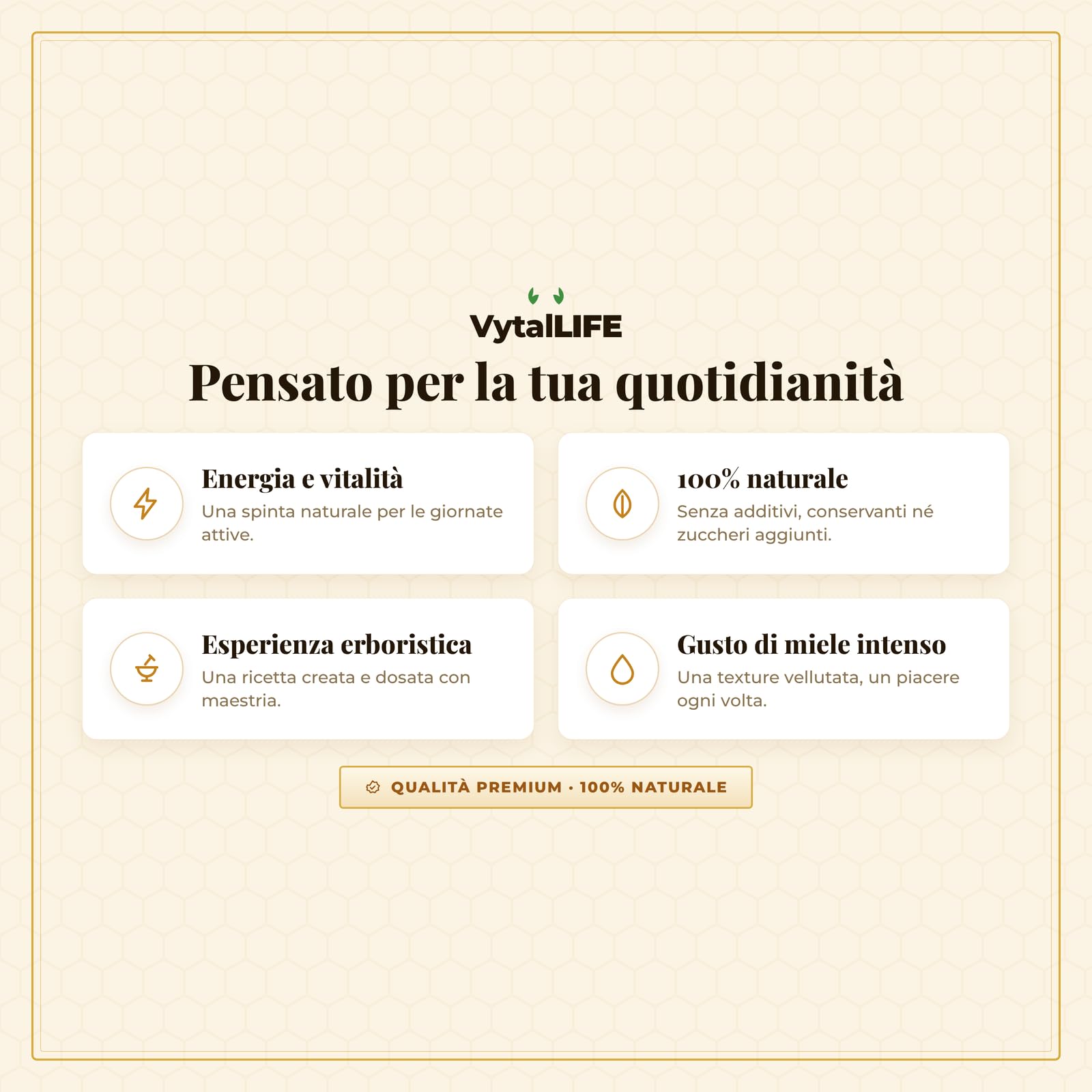 Miele Afrodisiaco VytalLIFE per Uomo | Miele Puro con Ginseng, Maca e Pappa Reale | Per Chi Cerca Testosterone Uomo, Libido e Vitalità 100% Naturale | Royal Honey Per Una Routine Naturale Di Vitalità