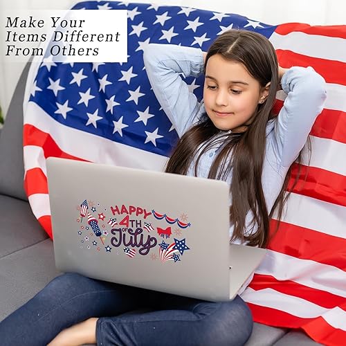 Miniatura 6 de 12 hojas de calcomanías patrióticas de transferencia de vasos UV DTF para vidrio, Día de la Independencia, calcomanías para manualidades, muebles de