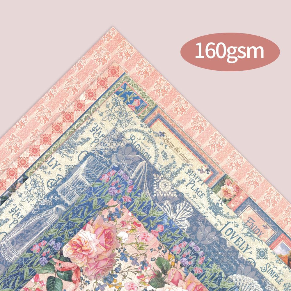 Papier Scrapbooking - Stamperia - House Of Roses - 10 Feuilles - 30.5x30.5 Cm - Thème Floral - Beaux-Arts Et Loisirs Créatifs