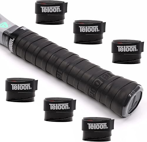 Teloon Cinta de agarre para raquetas de tenis Overgrip (paquete de 6 o 12) bandas elásticas antideslizantes para absorber el sudor