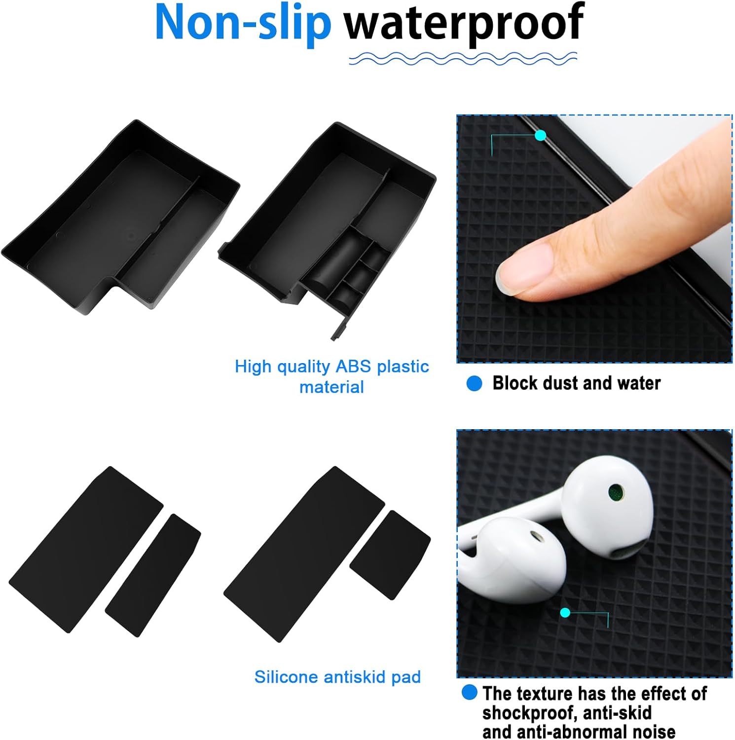 SHAOHAO 2PCS 2025 Outback Center Console Organizer for 2020 2021 2022 2023 2024 2025 Subaru Outback Legacy Accessories Console Tray Outback Legacy 2024 2025 Storage Box Insert Tray