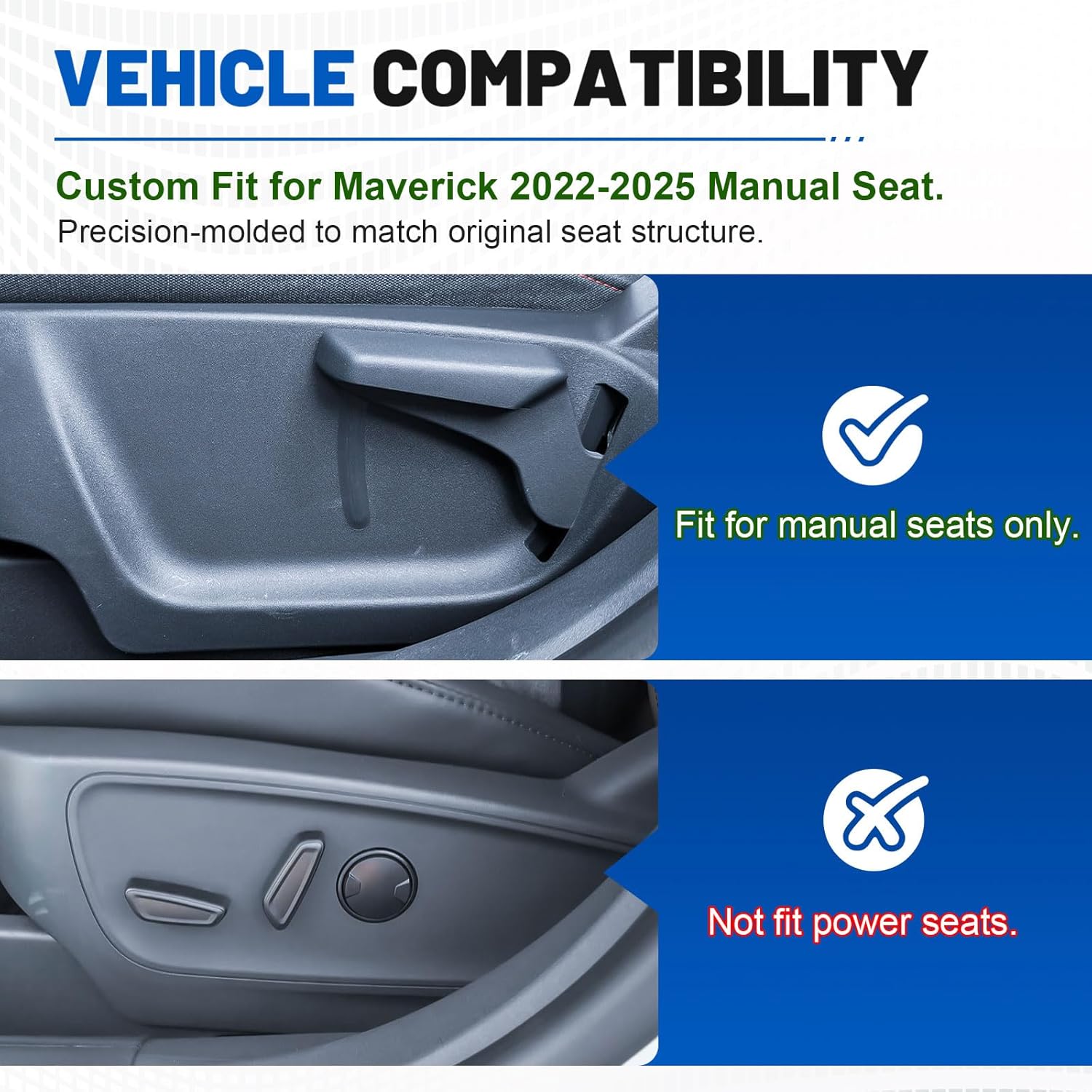 EDBETOS Under Seat Storage Box for 2022-2025 Ford Maverick Manual Seat, Front Row Underseat Organizer Storage Box Interior Accessories Seat Bottom Storage Tray with Non-Slip Mat (Not Fit PowerSeat)