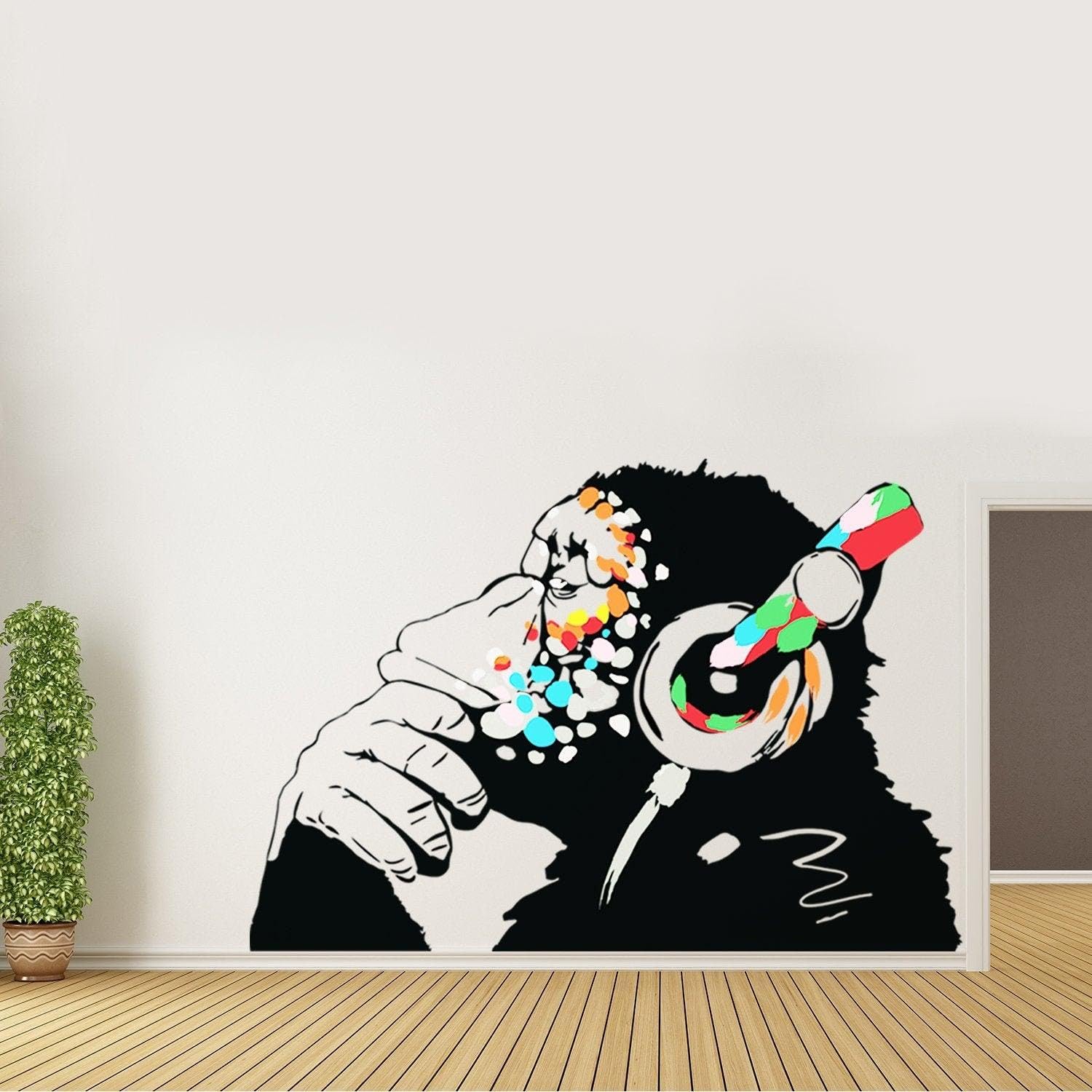 Adesivo da parete con musica, regalo per amanti della musica, 47 x 33 cm
