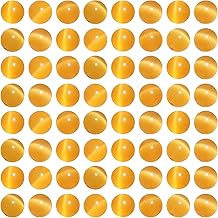 MJDCB 60 Pieces Small Yellow Gold Cat Eye Beads 6 mm Round Crystal Loose Beads for Making Jewellery Bracelets Earrings Necklaces Accessories