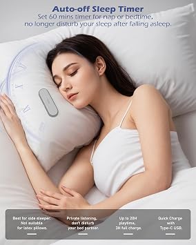 Under Pillow Bluetooth Speaker for Sleep (Black)
