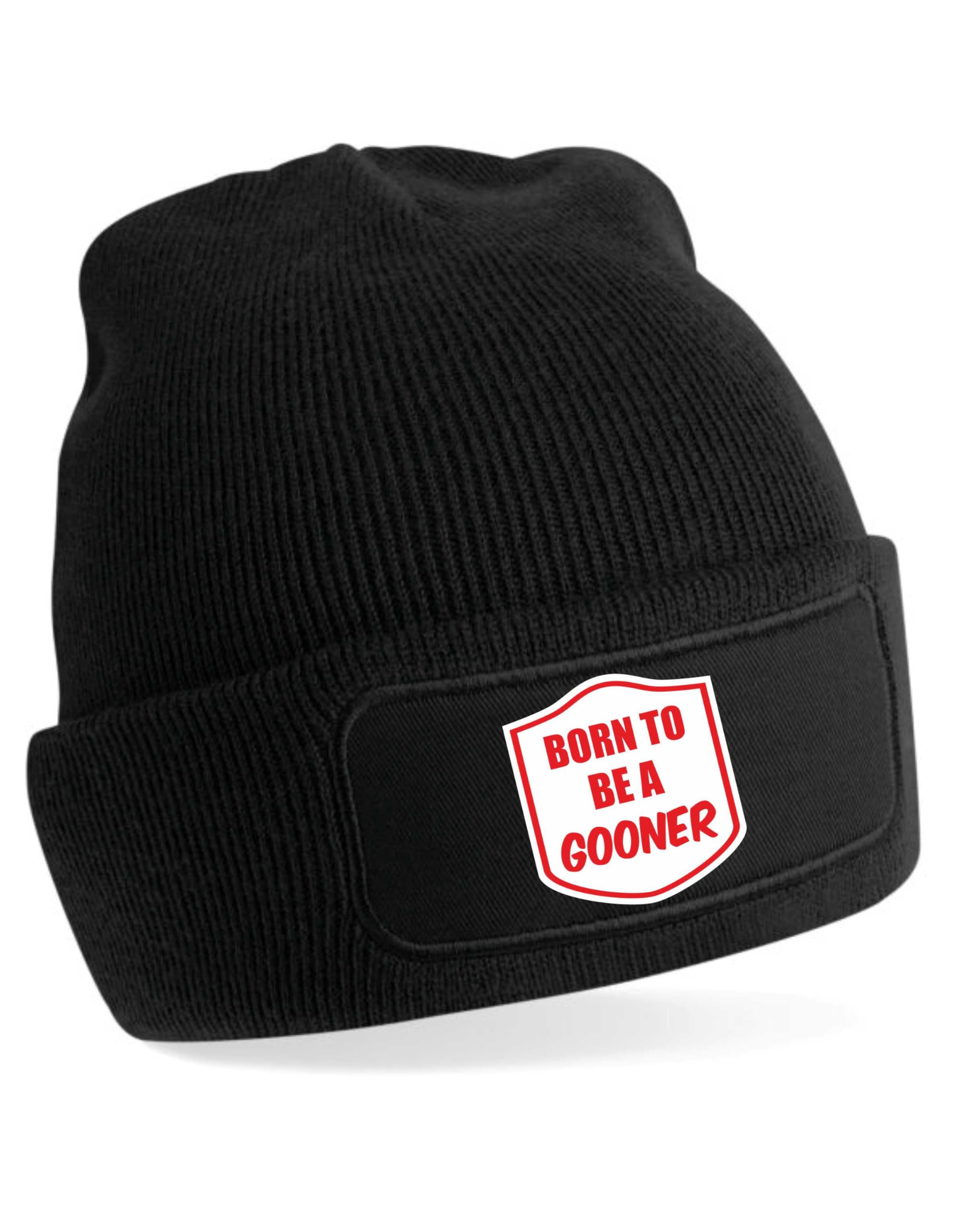Print4U Born to Be A Gooner Beanie Hat Funny Football Fan Birthday Gift Black