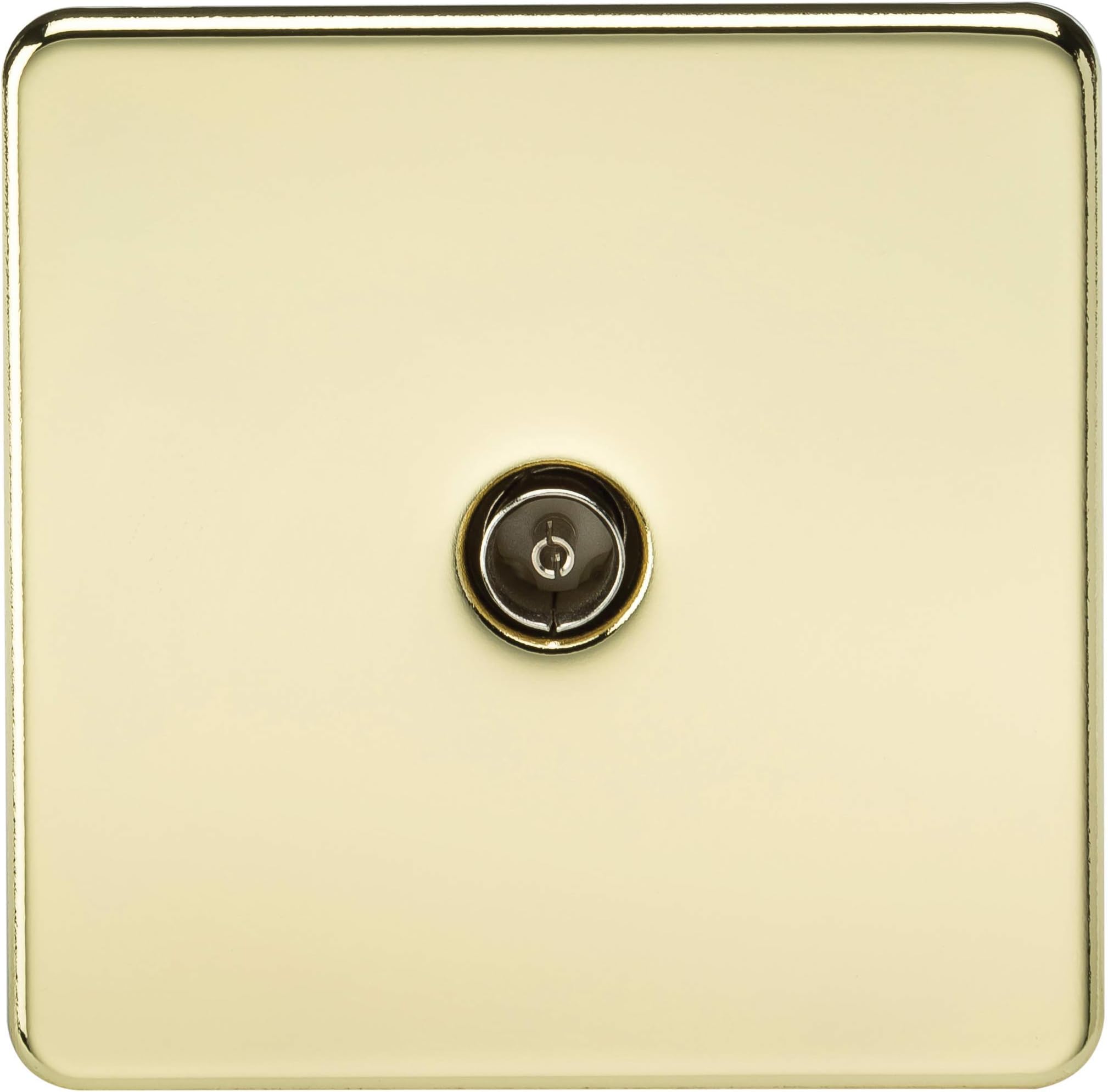 Knightsbridge SF0100PB (Non-Isolated) Screwless 1-Gang Tv Outlet, Polished Brass