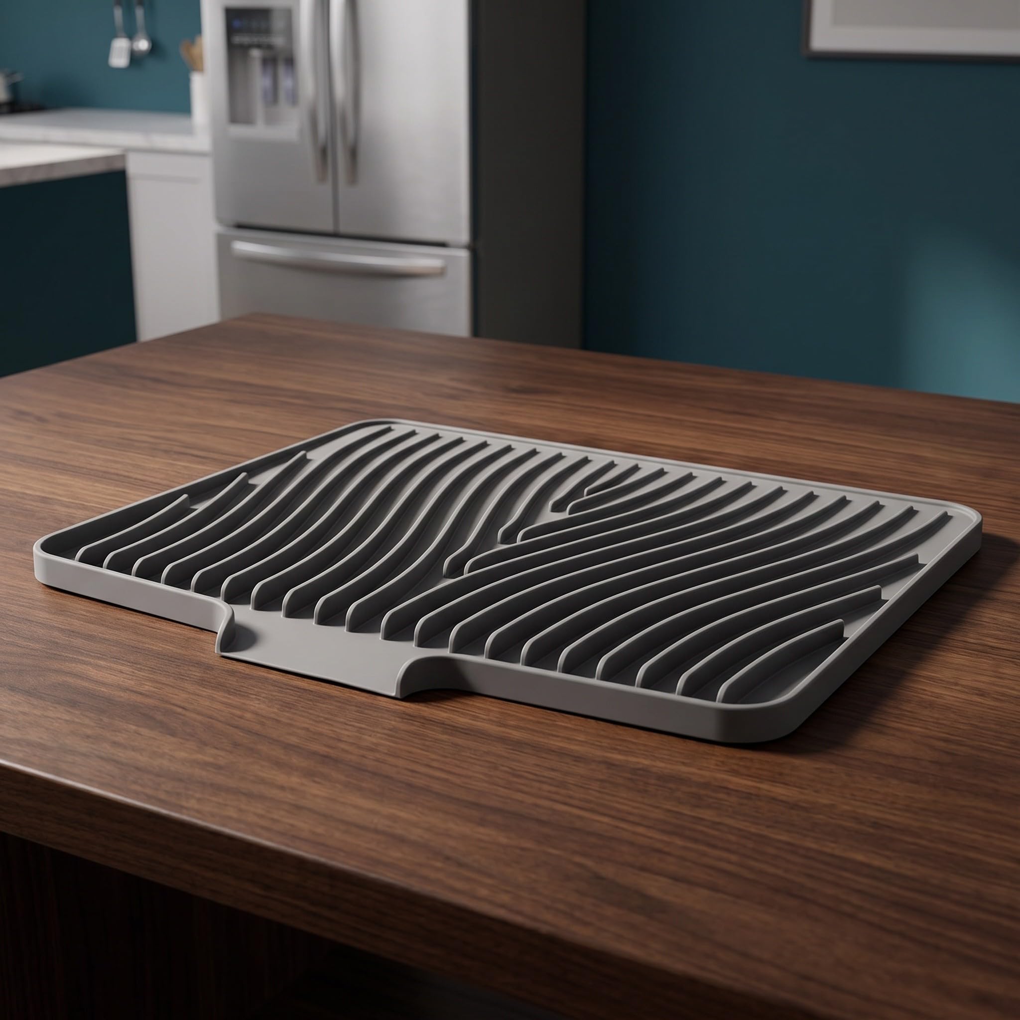 2 tappetini da cucina impermeabili in silicone per scolare i piatti.