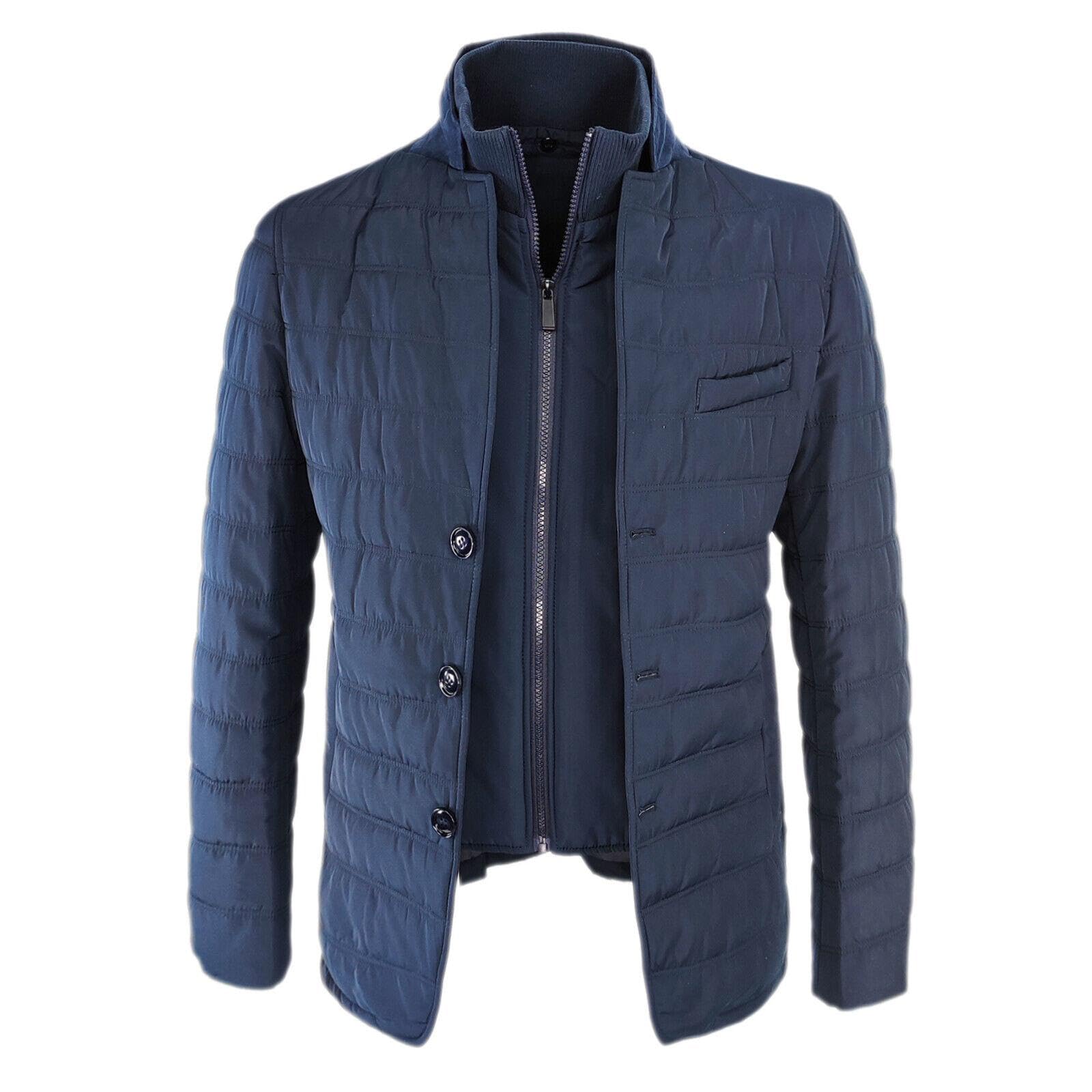 Giubbotto Uomo Invernale Giacca Imbottita Casual Maniche Lunghe Zip Giubbino Sartoriale Giaccone Elegante Piumino