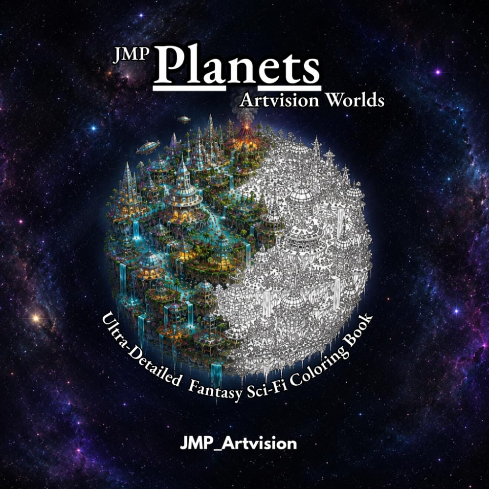 JMP Planets - Artvision Worlds: Ultra-Detailed Fantasy Sci-Fi Coloring Book
